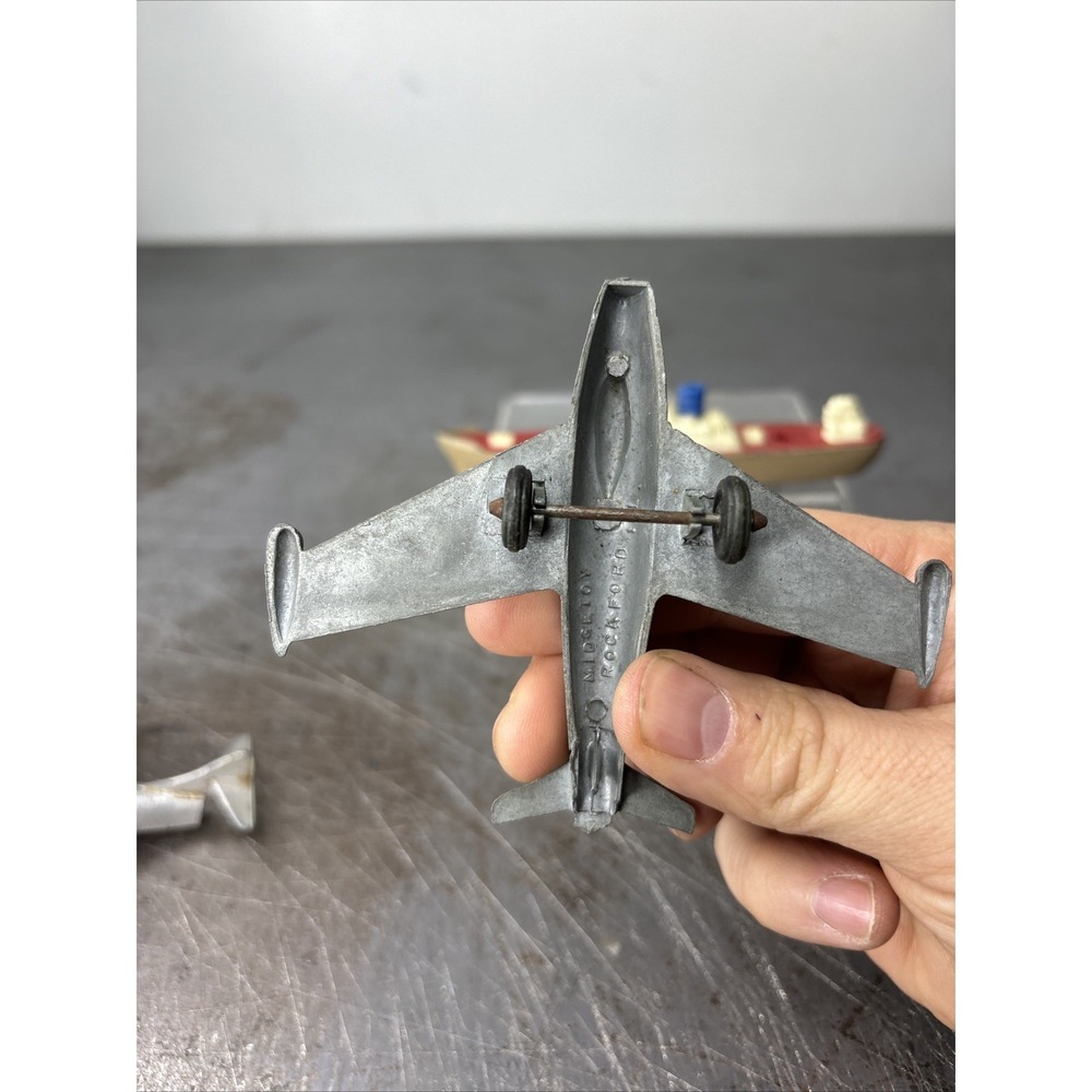 Vintage Tootsie Toy Plane F9F-2 Navy Panther X2 Cargo Ship Midgetoy Metal Toys - Picture 8 of 10